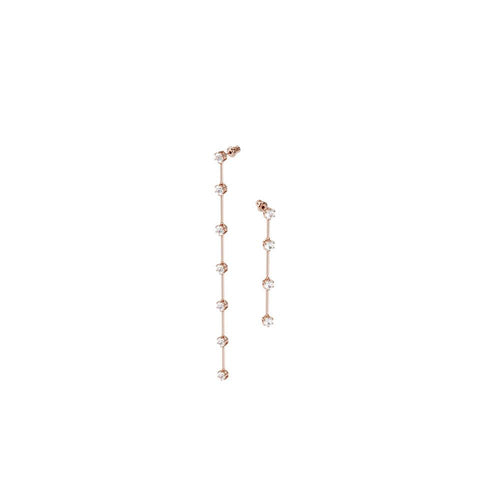 Rose Gold Plated Constella Drop Earrings - White
