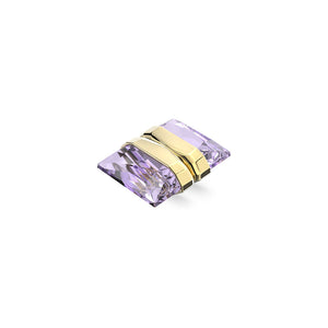 Lucent ear cuff, Single, Magnetic, Purple, Gold-tone plated