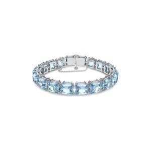 Millenia bracelet Square cut crystals Blue Rhodium plated