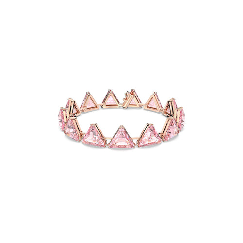 Millenia bracelet, Triangle cut crystals, Rose-gold tone plated