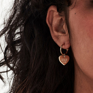 Gold Plated Stolen Hearts Club Earrings