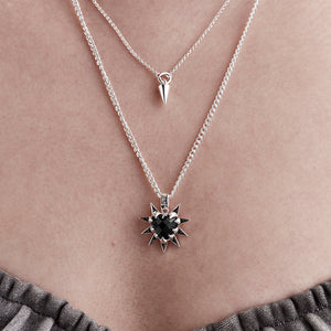 Silver Falling Spike Necklace