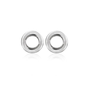 Silver Thick Circle Studs