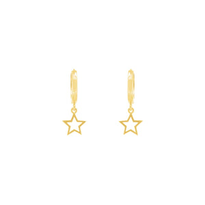 Gold Plated Star Bright Huggie Earrings