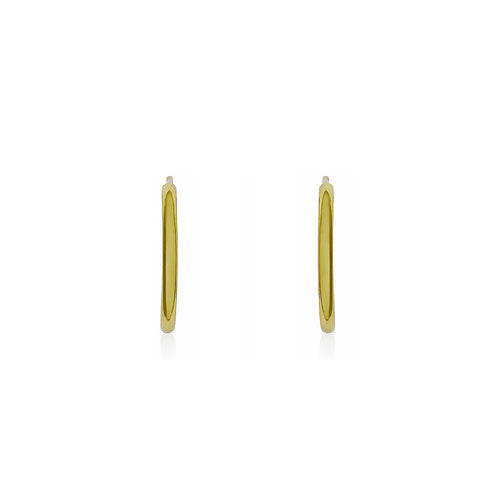 Gold Plated Tube Hoop Earring - Slim