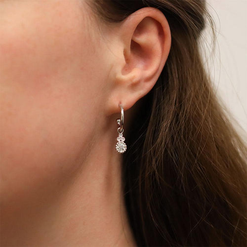 9ct White Gold Evie Earrings - Diamond