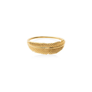9ct Yellow Gold Miromiro Feather Ring