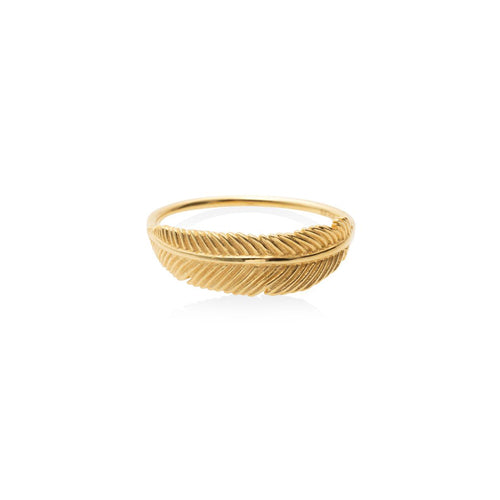 9ct Yellow Gold Miromiro Feather Ring