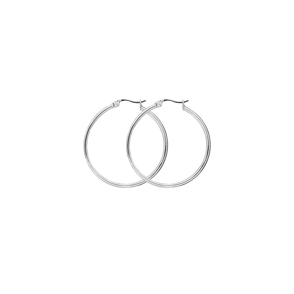 Argento Sterling Silver Hoop Earrings 30mm