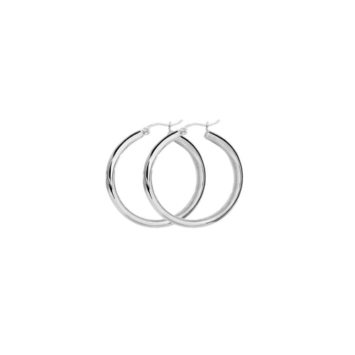 ARGENTO SILVER HOOP EARRINGS 30MM