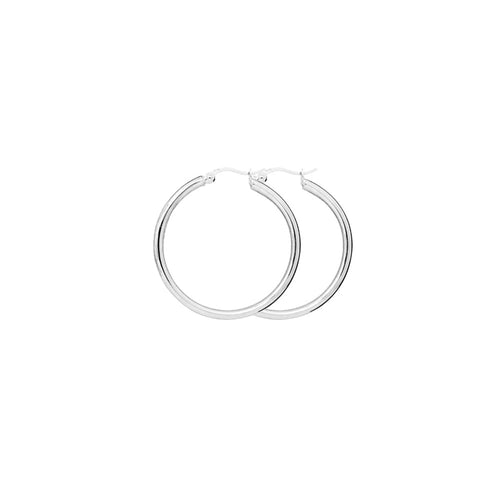 Silver Hoop Earrings 2.2X25mm