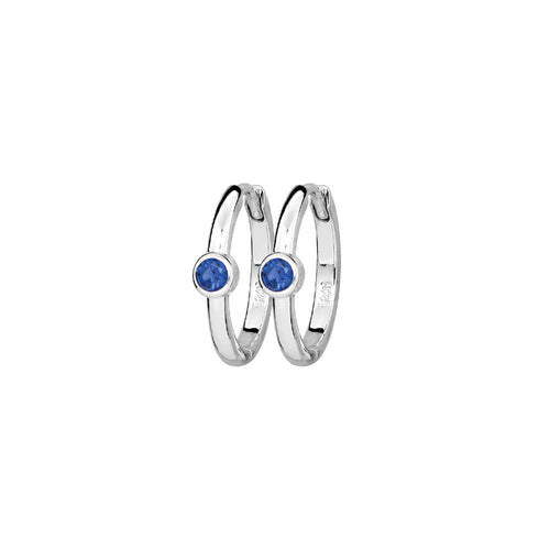 Silver Azure Cubic Zirconia Earring - Blue