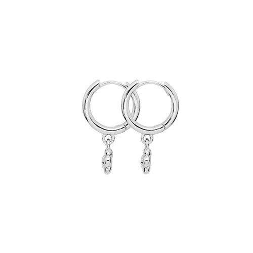 Silver Cz Flower Drop Earring