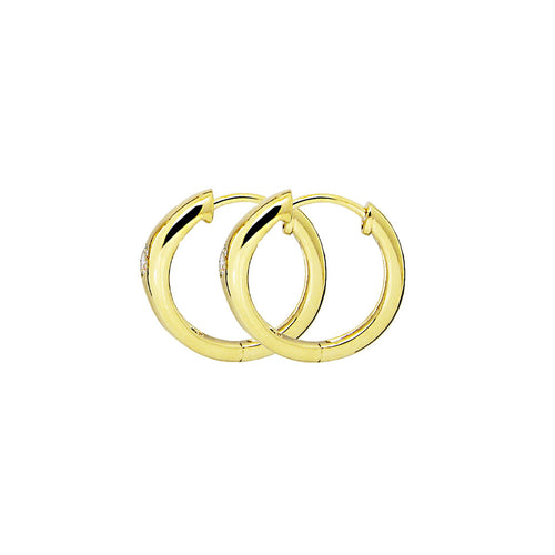Gold Plated Ember CZ Hoop Earring