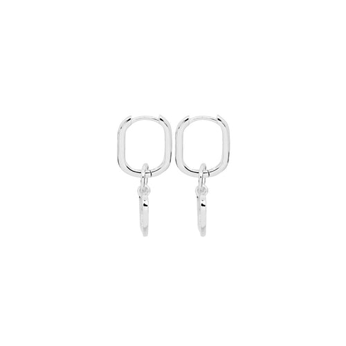 ARGENTO SILVER FACET HEART DROP EARRING