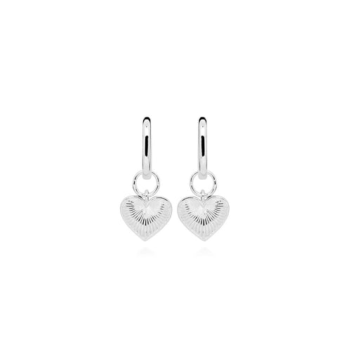 ARGENTO SILVER FACET HEART DROP EARRING