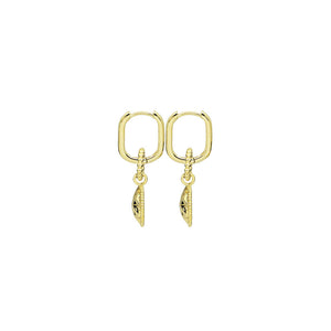 Gold Plated Facet Pebble Drop Earrings