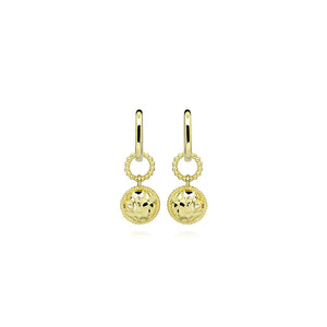 Gold Plated Facet Pebble Drop Earrings