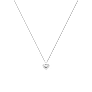 Silver Facet Heart Pendant