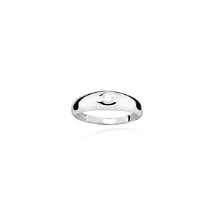 Silver Ember CZ Ring