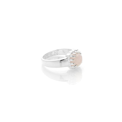 Silver Baby Claw Ring  - Rose Quartz