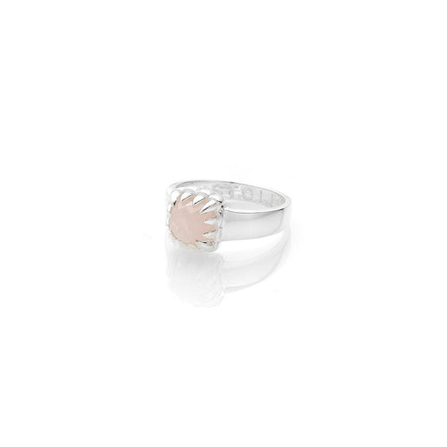 Silver Baby Claw Ring  - Rose Quartz