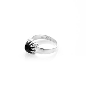 Silver Baby Claw Ring - Onyx