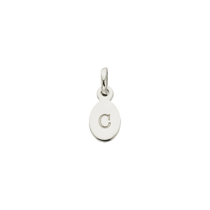 Silver C Oval Letter Charm