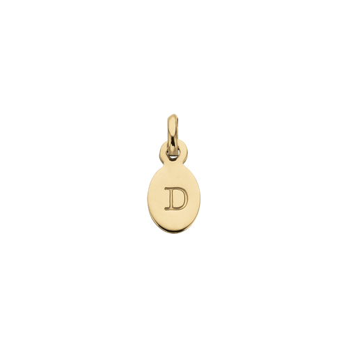 18ct Gold Plated Vermeil D Oval Letter Charm