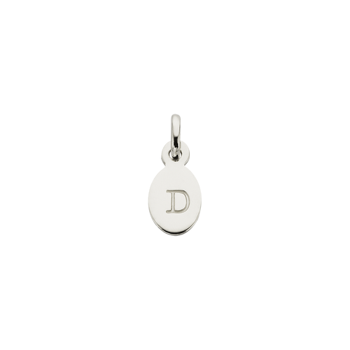 Silver D Oval Letter Charm
