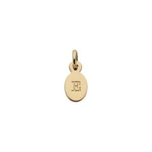 18ct Gold Plated Vermeil E Oval Letter Charm
