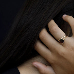 9ct Gold Geneva Ring - Thai Garnet