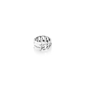 Silver Curb Ring Wide