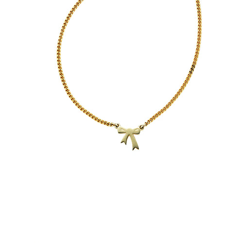 9ct Yellow Gold Mini Bow Necklace