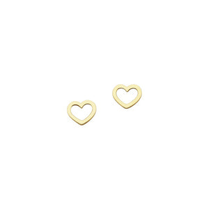 9ct Yellow Gold Mini Heart Studs