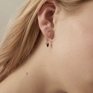9ct Yellow Gold Micro Acorn & Leaf Sleeper Earrings