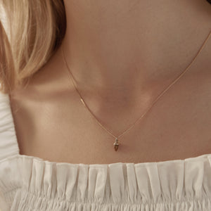 9ct Yellow Gold Micro Acorn & Leaf Necklace