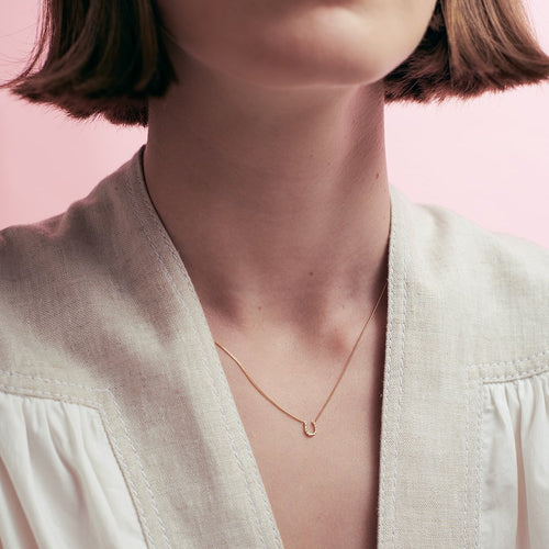 Diamond Horseshoe Pendant Necklace - Nuha Jewelers