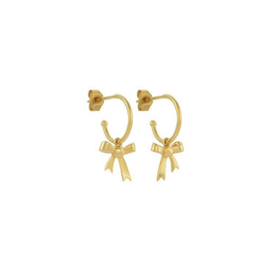 9ct Yellow Gold Bow Hoop Earrings