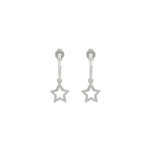 Silver Star Hoop Earrings