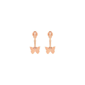 9ct Rose Gold Butterfly Hoop Earrings