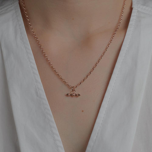 9ct Rose Gold Arrow Fob Chain