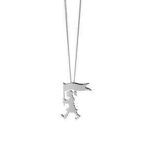 Silver Marching Girl Necklace