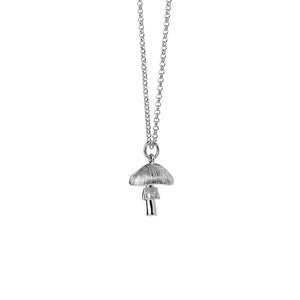 Silver Mushroom Necklace