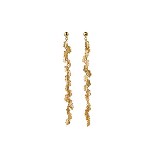 Gold Plated Leaf Drop Earrings