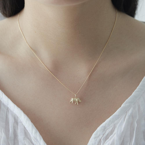 9ct Yellow Gold Elephant Necklace