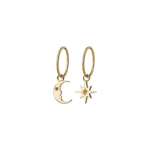 9ct Yellow Gold Moon and Star Sleepers