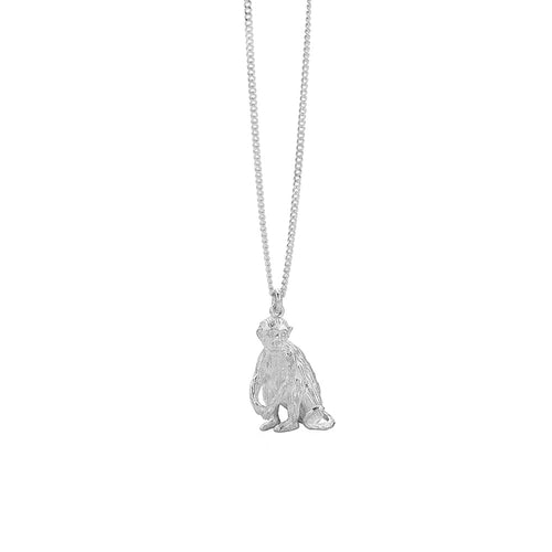 Silver Lunar Monkey Necklace