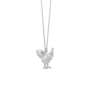Silver Lunar Rooster Necklace