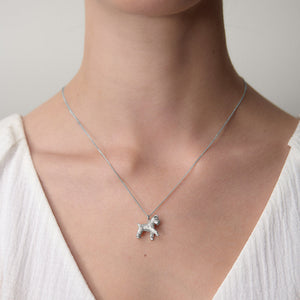 Silver Lunar Dog Necklace